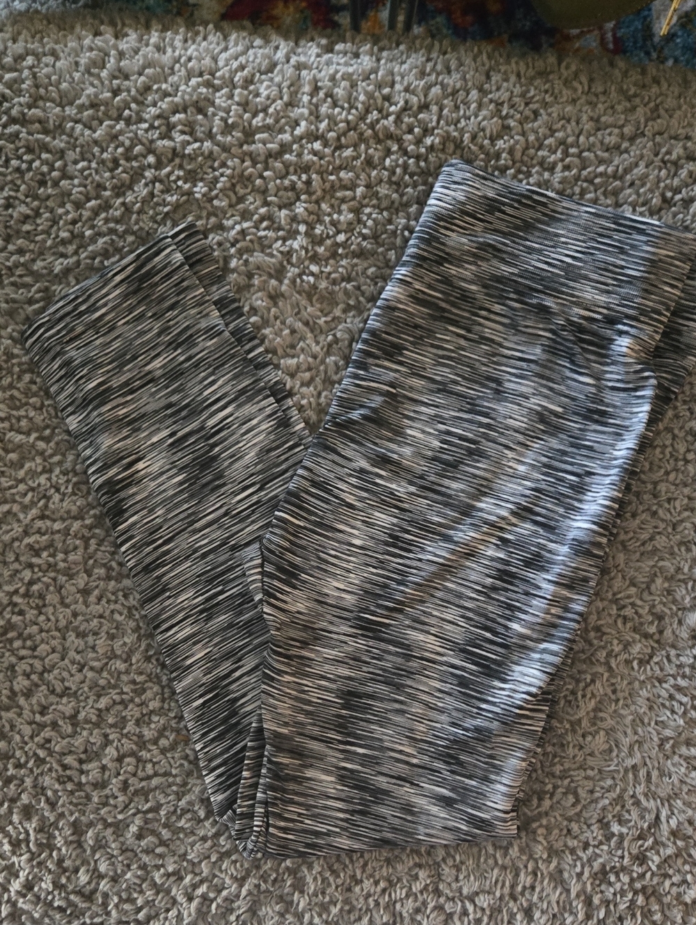 Women's Gray Space-Dye Active Yoga Leggings-Size L